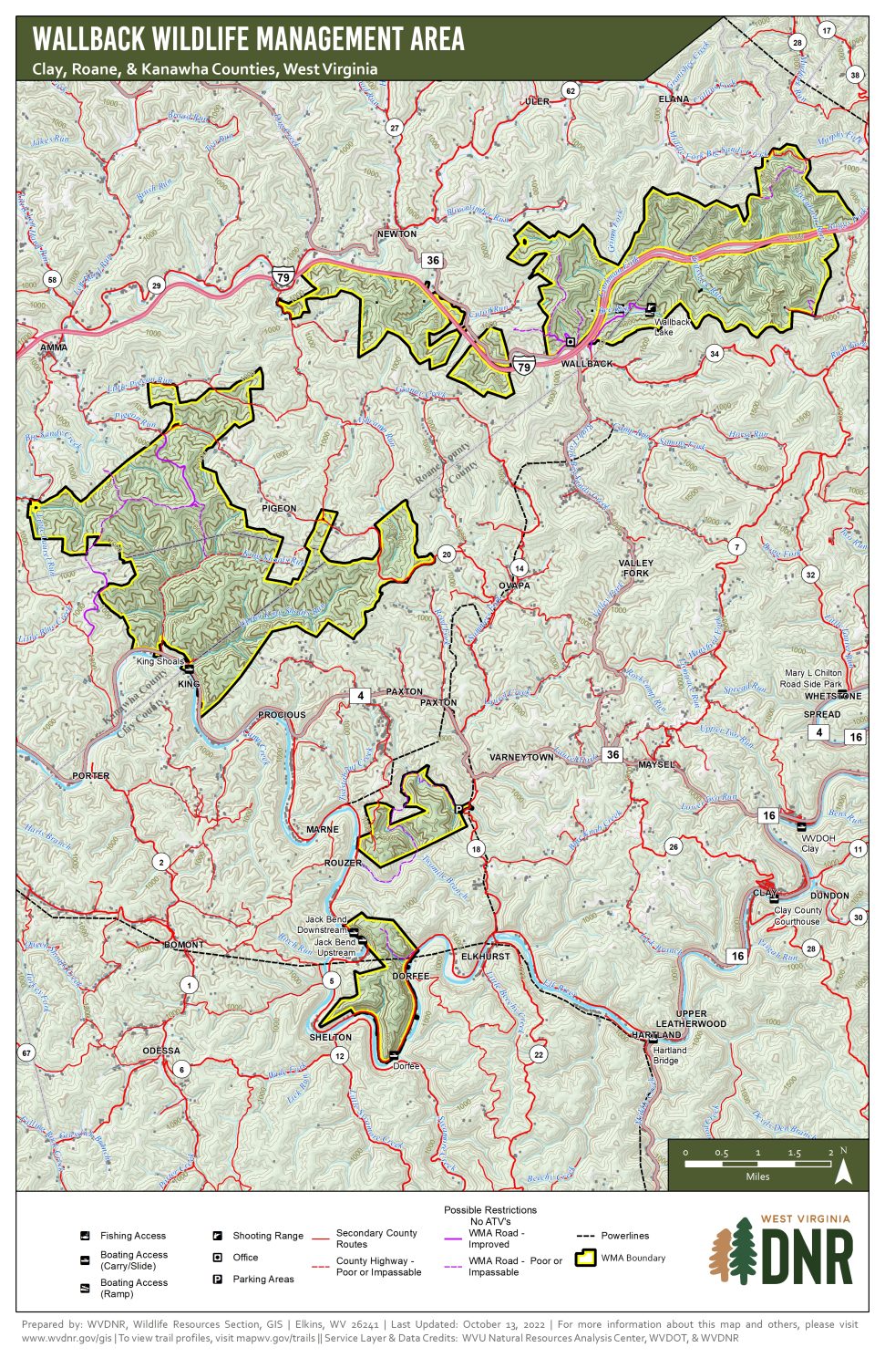 Pleasant Creek Wildlife Management Area Map by WV Division of Natural  Resources