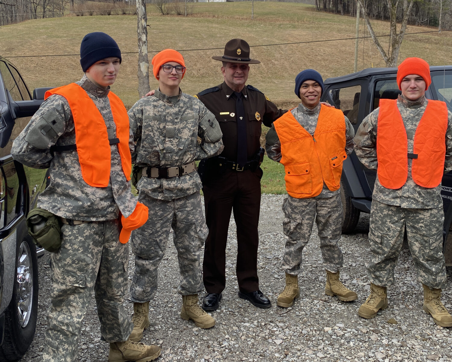 WVDNR Police guide Mountaineer Challenge Academy cadets on first deer